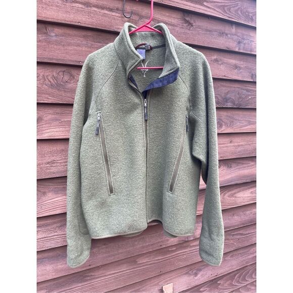 Vintage IBEX XL Men’s Green 100%  New Wool Thick Zip Jacket made in USA - Picture 1 of 15